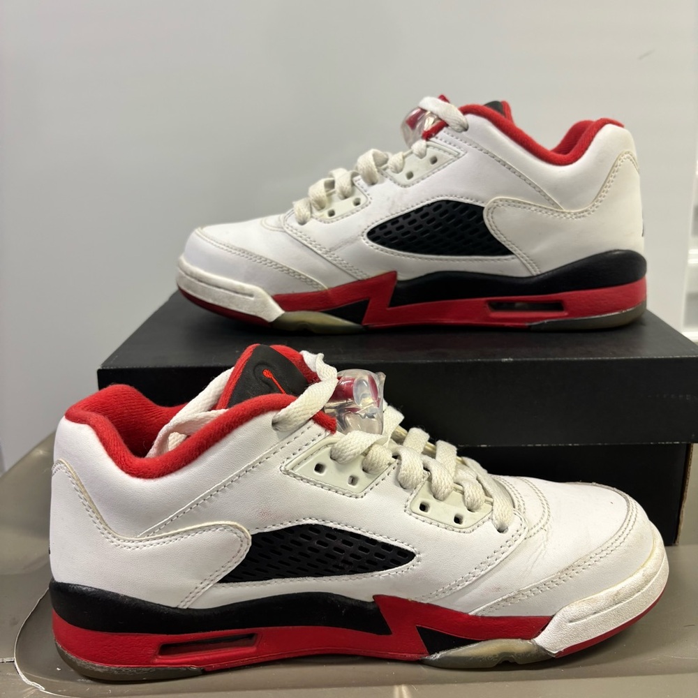 Retro Jordan 5 Lows Fire Red Sneakers 4.5Y / 6W
